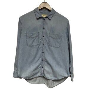Madewell Women's Button Front Long Sleeve Cotton Denim Shirt Size Medium
